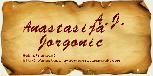 Anastasija Jorgonić vizit kartica